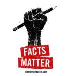 Fist holding pencil - "Facts Matter" illustration for Dame Magazine