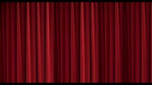 red movie curtains