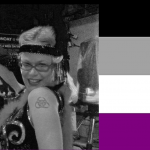 Samantha Poole and asexual pride flag