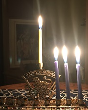 menorah, third night candles lit