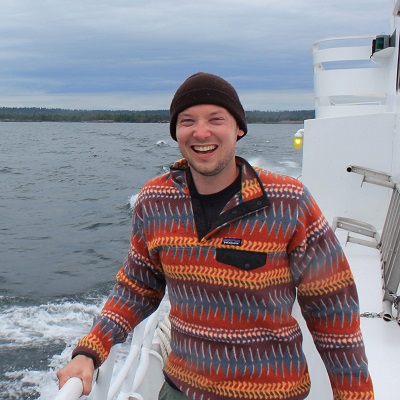 John Leman on a boat