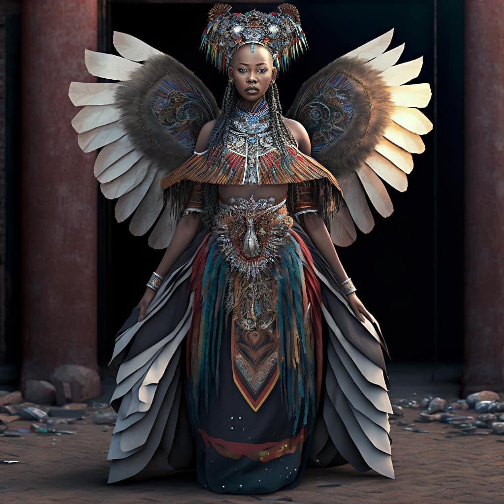 fairy in traditional African clothing - AI art